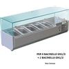 Forcar Refrigerati Vetrina refrigerata porta ingredienti Forcar RI14038V 140x38 cm per 4 bacinelle GN1/3 + a bacinella GN 1/2.