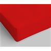 Italian Bed Linen Lenzuolo sotto con angoli Cotone "Max Color", Matrimoniale, Rosso