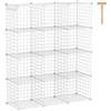 C&AHOME Portaoggetti in Filo Metallico, Organizzatore per Portaoggetti a 12 Cubi in Metallo, Griglie a C Scaffali per Contenitori, Scaffale per Libri Modulare, Ufficio 36,6L x 12,4L 48,4 H Bianco