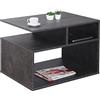 RICOO Tavolino da salotto 69 x 50 x 50 cm WM095-BG Tavolo da caffè Grigio cemento