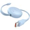 Baseus Cavo USB C, 60 W PD 5 A QC 4.0 Mini Ritrattile, Cavo di Ricarica Rapida da USB C a USB C, Lunghezza a 4 Livelli, Preimpostato per iPhone 15 Samsung iPad