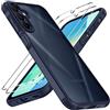 iVoler Cover Opaca per Samsung Galaxy A16 4G / A16 5G con 2 Pezzi Vetro Temperato, [Antiurto di Grado Militare] [Protezione Della Fotocamera] Custodia Traslucida Sottile Anti-Impronte Case, Blu
