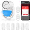 CPVAN Allarme Casa Senza Fili (2.4GHz WiFi), PIR WiFi Sensore di Movimento, Allarme Intelligente per Porte/Finestre,fai da te Antifurto Casa Wireless - 9 pezzi-Kit, Senza Contratto e Canone