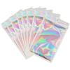 yayafunfun 100 sacchetti in Mylar grigio con chiusura lampo, sacchetti sigillati in lamina olografica, sacchetti per imballaggio in plastica olografica, 8 x 13 cm, sacchetti a prova di odore, sacchetti per