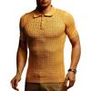 Leif Nelson LN7395 - Maglietta estiva da uomo, con colletto, slim fit, in maglia fine, colore bianco, nero, basic da uomo, a maniche corte, Rosso e marrone., M
