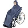 Maximex Mantella da pioggia per sedie a rotelle, Poncho da pioggia da indossare, Con catarifrangenti, Protezione contro l'umidità e lo sporco, Poliestere, 135 x 132 x 1 cm, Misura universale