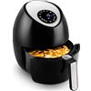 Uten Friggitrice ad Aria 4,5 Litri, Uten Air Fryer a Risparmio Energetico Con 7 Programmi, Ricette PDF, Accessori a Doppio Strato, LED Touch Screen, 1500W, PFOA e BPA Free