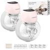 KISSBOBO Rivoluzionario Tiralatte Elettrico 202g, KISSBOBO Tiralatte Elettrico Indossabile Con 4 Modalità 12 Livelli, Comfort Ottimale Con Timer 21 mm/24 mm(rosa 2 pezzi)