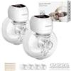 KISSBOBO Rivoluzionario Tiralatte Elettrico 202g, KISSBOBO Tiralatte Elettrico Indossabile Con 4 Modalità 12 Livelli, Comfort Ottimale Con Timer 21 mm/24 mm(Bianco/2 pezzo)