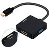 BENFEI Adattatore Mini DisplayPort 4K HDMI/DVI/VGA, BENFEI 3-in-1 convertitore mini dp (Thunderbolt) per MacBook Air, Mac mini, Microsoft Surface Pro 3/4