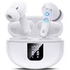 EUQQ Cuffie Bluetooth, Auricolari Bluetooth 5.4 Wireless, 6-7 Ore per Sport Cuffitte Hi-Fi Senza Fili con 4 HD Mics, ANC CVC 8.0 Cancellazione Rumore per iOS e Android, Bianco (2025)
