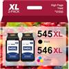 CJTR 545XL 546XL/ Compatibile per Cartucce Canon 545 546 XL/per TS3100,TS3150,TS3300,TS3350,TS3400,TS3450,MG2500,MG2550,MG2555S,MG2950,MG3050,MG2450,MX490,MX495,TR4500,TR4550/ Nero PG545 e Colore CL546