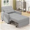 Bealife Poltrona relax,Poltrona letto con schienale regolabile, Poltrona Letto Singolo, Poltrona reclinabile per soggiorno, camera da letto, balcone e ufficio(grigio chiaro)