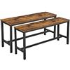 VASAGLE Set di 2 Panche da Tavolo, Panche da Interni, 108 x 32,5 x 50 cm, in Stile Industriale, Struttura Resistente in Metallo, per Cucina Sala da Pranzo Soggiorno, Marrone Vintage e Nero KTB33X