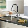 LakeBayMZC Rubinetto Lavello Cucina 3 Vie Per Sistemi Osmosi,3 in 1 Miscelatore Cucina per Acqua Potabile a Doppia Leva,Miscelatore per Lavello Con Beccuccio Flessibile,Girevole a 360 °,spazzolato
