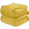 WAVVE Coperta Plaid Pile di Flanella 260gsm - 150x200 cm, Giallo - Coperta Pelosa 200x150 - Divano/Letto Singolo/Matrimoniale, Copridivano di Microfibra Calda e Morbida