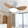 EKDADL 65CM Silenzioso Ventilatore da Soffitto Con Luce e Telecomando - 6 Velocità, 0%-100% Dimmerabile, 3 Pale, Plafoniera Lampadario (Venatura del Legno)
