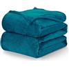 WAVVE Plaid Coperta Pile di Flanella 260gsm - 230x270 cm, Turchese - Coperta Grande 270x230, Divano/Letto Matrimoniale, Calda e Morbida, Grigia