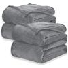 WAVVE Set di 2 Coperte Plaid Pile di Flanella 260gsm - 150x200 cm, Grigio - Coperta Pelosa 200x150 - Divano/Letto Singolo/Matrimoniale, Copridivano di Microfibra Calda e Morbida