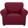 Ystyle Copridivano 1 Posto con Braccioli - Elasticizzato Copri Divano AntiGraffio Gatto, Fodere Copridivani Antiscivolo Antimacchia Lavabile, Copripoltrona Bottom con Elastica, Bordeaux