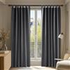 Deconovo Tende Oscuranti Termiche Isolanti 140x210 CM 2 Pezzi, Tende Moderne per Soggiorno Interni, con Passanti, Grigio Scuro