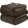 WAVVE Plaid Coperta Pile di Flanella 260gsm - 230x270 cm, Marrone - Coperta Grande 270x230, Divano/Letto Matrimoniale, Calda e Morbida, Grigia