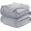 WAVVE Plaid Coperta Pile di Flanella 260gsm - 230x270 cm, Grigio Chiaro - Coperta Grande 270x230, Divano/Letto Matrimoniale, Calda e Morbida, Grigia