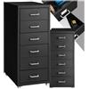 tectake® Cassettiera A Rotelle In Metallo, Schedario Uffici, Mobiletto Ufficio 6 Cassetti, Raccoglitore Documenti, Cassettiera Ufficio Porta Documenti in Acciaio 41 X 28 X 69 cm - Nero