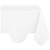 Romanstile Tovaglia plastificata rettangolare cerata antimacchia tovaglie da esterno bianca 140x240 PVC impermeabile per matrimonio, compleanno,festa,hotel,bar,tavolo da pranzo,Natale,8-10 Posti
