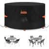 Kovshuiwe Ø128x71cm Telo Copritavolo Tavolo da Esterno Rotondo,Copertura per Tavolo Rotonda da Terrazza Impermeabile,420D Oxford Tessuto Tavolo Giardino Tondo,Copertura Tavolo Esterno Rotondo