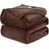 WAVVE Coperta Plaid Pile di Flanella 260gsm - 150x200 cm, Marrone - Coperta Pelosa 200x150 - Divano/Letto Singolo/Matrimoniale, Copridivano di Microfibra Calda e Morbida