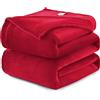 WAVVE Coperta Plaid Pile di Flanella 260gsm - 150x200 cm, Rosso - Coperta Pelosa 200x150 - Divano/Letto Singolo/Matrimoniale, Copridivano di Microfibra Calda e Morbida