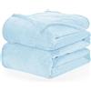 WAVVE Coperta Plaid Pile di Flanella 260gsm - 150x200 cm, Blu Chiaro/Azzurro - Coperta Pelosa 200x150 - Divano/Letto Singolo/Matrimoniale, Copridivano di Microfibra Calda e Morbida