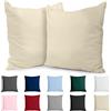 Dreamzie Federe 50x50 Cotone Rinforzato (Set da 2) - Beige - Trama Fitta a 57 Fili/cm² - Federe Cuscini 50x50 cm - Federe Cuscino 50x50 Certificate Oeko Tex