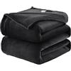 WAVVE Coperta Plaid Pile di Flanella 260gsm - 150x200 cm, Nero - Coperta Pelosa 200x150 - Divano/Letto Singolo/Matrimoniale, Copridivano di Microfibra Calda e Morbida