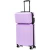 R.Leone Valigia Ryanair 55x40x20 cm + 40x20x25 cm Set 2 Pezzi Trolley Bagaglio a mano 4 Ruote e Beauty Case in ABS 2208 (Lilla, Set 2 Pezzi S+XS)