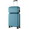 R.Leone Valigia Ryanair 55x40x20 cm + 40x20x25 cm Set 2 Pezzi Trolley Bagaglio a mano 4 Ruote e Beauty Case in ABS 999 (Verde Scuro, Valigia 55x40x20 cm + Borsa 40x20x25 cm)