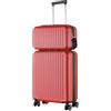 R.Leone Valigia Ryanair 55x40x20 cm + 40x20x25 cm Set 2 Pezzi Trolley Bagaglio a mano 4 Ruote e Beauty Case in ABS 999 (Rosso, Valigia 55x40x20 cm + Borsa 40x20x25 cm)