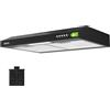 CIARRA CBCB6903D Cappa Aspirante 60cm Classe A+, 3 Velocità, Ricircolo ed Espulsione, Cappa Sottopensile Nero con Filtro Carbone CBCF009