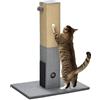 PawHut Albero Tiragraffi per Gatti 5 kg max con 2 Palline Giocattolo e Spazzola, Torre per Gatti in Truciolato, Iuta e Peluche, 59.5x39x79 cm, Grigio