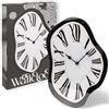 MIJOMA Orologio da Parete a Tempo che Si Scioglie - Design Surreale, in Vetro, 22 x 33 cm - Orologio da Parete Stile Creativo Dali, Orologio al Quarzo Silenzioso per Soggiorno, Ufficio e Stanza