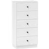 HOMCOM Cassettiera a 5 cassetti in stile moderno alta e stretta per camera da letto, soggiorno - 47 x 29 x 95 cm, bianco