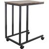 BAKAJI Tavolino Soggiorno da Caffe Porta PC Tavolo Salotto Laterale Divano Ripiano in Legno Struttura in Metallo Design Moderno Industriale con Ruote 50 x 35 x 60 cm