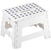 BAKAJI Sgabello Multiuso Pieghevole Clic-Clac Salvaspazio in Plastica Richiudibile Dimensione 30 x 22 x 22 cm Accessori Casa (Bianco)