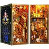 shrike Book Nook - Casa delle bambole fai da te, kit per libri in miniatura, casa fai da te, con LED, puzzle in legno 3D, fermalibro, libreria, decorazione per adulti (mira magia)