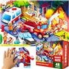 QUOKKA Puzzle Grandi Bambini 3 4 5 Anni - 60x90 cm Puzzle 48 Pezzi Gigante da Pavimento Bambino 5 6 Anni - Grande Giocattolo con Camion dei Pompieri - Giochi Educativi per Ragazzi e Ragazze dai 2 ai 6