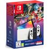 Nintendo Switch Console OLED White + Mario Kart 8 Deluxe Preinstallato + 12 Mesi On Line