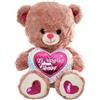 Generico Peluche ORSO con Cuore TI VOGLIO BENE Grande 20 cm, Peluche San valentino, per Lei, Pupazzo Orso Orsetto con Cuore Ti Amo, Rosa