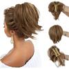 AOWVUTS Coda Capelli Extension con Pinza Corto Ricci Posticci Artiglio Clip in Coda di Cavallo Estensioni Naturale Micro Sintetici Ondulato Cavallo Dritta Chignon Finto per Capelli