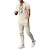 Generic Casual Leggero Tute Tuta Uomos Estiva Completa Leggera Manica Corta Button Down Camicie con Coulisse Pantaloncini Completo Due Pezzi Spiaggia Set da Ginnastica Corto Sportivo Complete 8